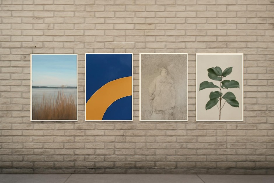 Row of posters on a wall